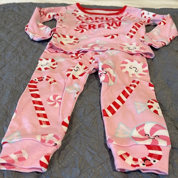 Candy cane crew pajamas 6-9m - Picture 3 of 4